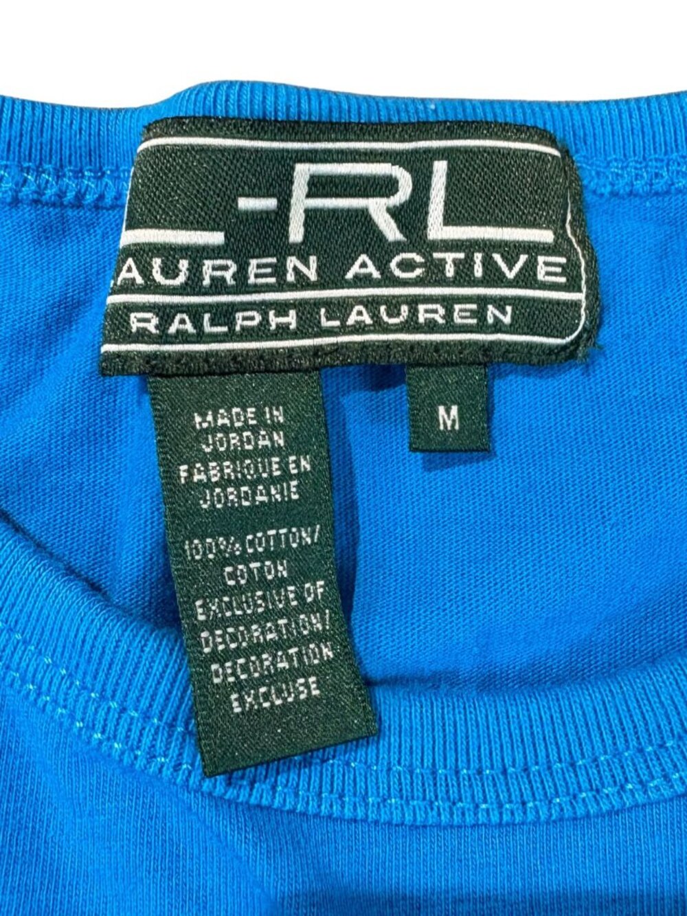 Ralph Lauren - Lauren Active Womens Blue Sz M Cotton T-Shirt 90'S y2k (SKU: 45W) - Picture 11 of 11